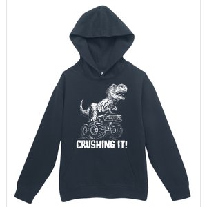 Funny Crushing It T Rex Dinosaur In Monster Truck Urban Pullover Hoodie