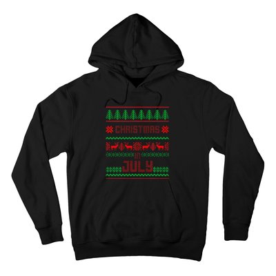 Funny Christmas in July Summer Ugly Sweater Santa Xmas Hoodie