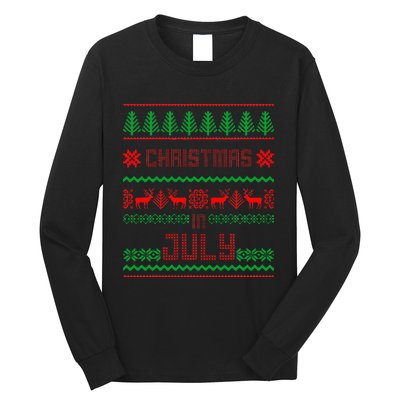 Funny Christmas in July Summer Ugly Sweater Santa Xmas Long Sleeve Shirt