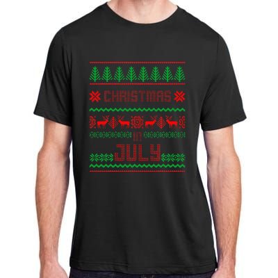 Funny Christmas in July Summer Ugly Sweater Santa Xmas Adult ChromaSoft Performance T-Shirt