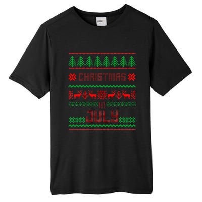 Funny Christmas in July Summer Ugly Sweater Santa Xmas Tall Fusion ChromaSoft Performance T-Shirt