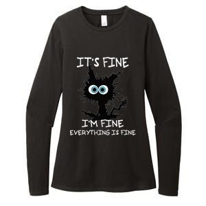 Funny cat It's Fine I'm Fine Everything Is Fine cat kitty Womens CVC Long Sleeve Shirt