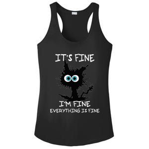 Funny cat It's Fine I'm Fine Everything Is Fine cat kitty Ladies PosiCharge Competitor Racerback Tank