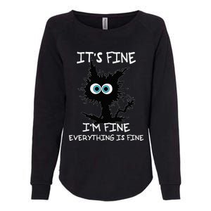 Funny cat It's Fine I'm Fine Everything Is Fine cat kitty Womens California Wash Sweatshirt