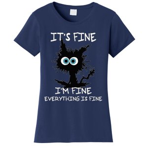 Funny cat It's Fine I'm Fine Everything Is Fine cat kitty Women's T-Shirt