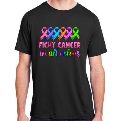 Fight Cancer In All Color Feather Breast Cancer Awareness Adult ChromaSoft Performance T-Shirt