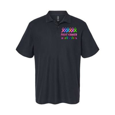 Fight Cancer In All Color Feather Breast Cancer Awareness Softstyle Adult Sport Polo