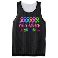 Fight Cancer In All Color Feather Breast Cancer Awareness Mesh Reversible Basketball Jersey Tank