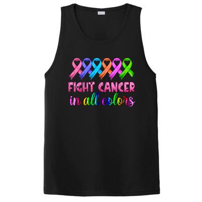 Fight Cancer In All Color Feather Breast Cancer Awareness PosiCharge Competitor Tank