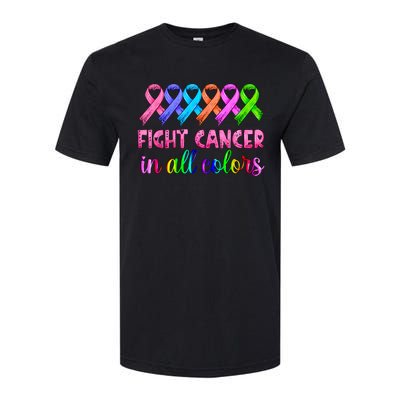 Fight Cancer In All Color Feather Breast Cancer Awareness Softstyle CVC T-Shirt