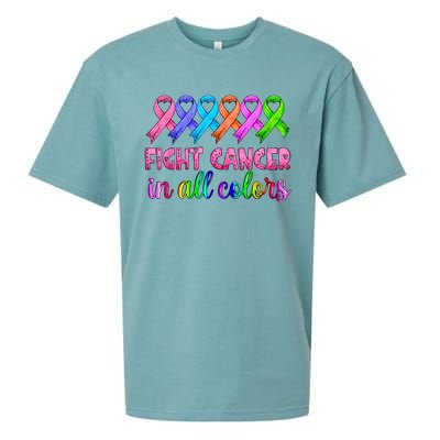 Fight Cancer In All Color Feather Breast Cancer Awareness Sueded Cloud Jersey T-Shirt