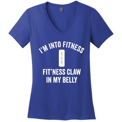 Fitness Claw In Belly Hard Seltzer Gift Women's V-Neck T-Shirt