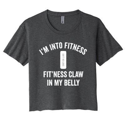 Fitness Claw In Belly Hard Seltzer Gift Women's Crop Top Tee