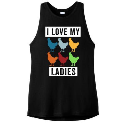 Funny Chicken I Love My Ladies, Funny Backyard Chickens Ladies PosiCharge Tri-Blend Wicking Tank