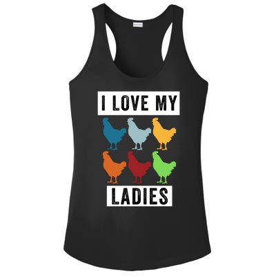 Funny Chicken I Love My Ladies, Funny Backyard Chickens Ladies PosiCharge Competitor Racerback Tank