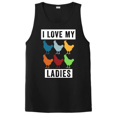 Funny Chicken I Love My Ladies, Funny Backyard Chickens PosiCharge Competitor Tank