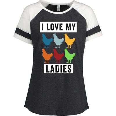 Funny Chicken I Love My Ladies, Funny Backyard Chickens Enza Ladies Jersey Colorblock Tee