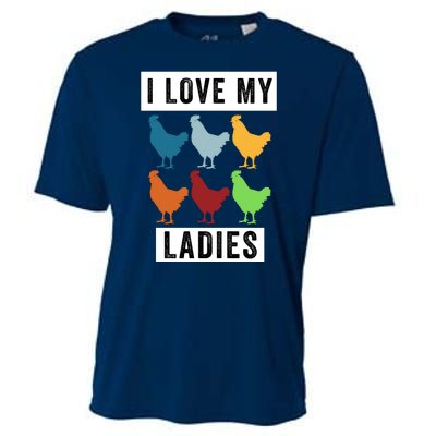 Funny Chicken I Love My Ladies, Funny Backyard Chickens Cooling Performance Crew T-Shirt