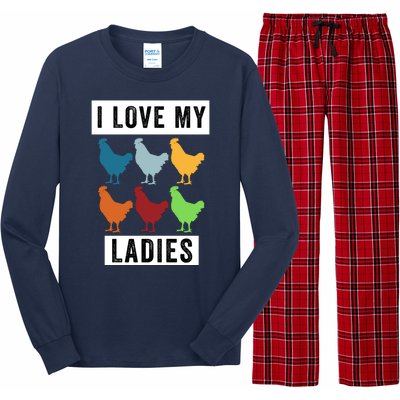 Funny Chicken I Love My Ladies, Funny Backyard Chickens Long Sleeve Pajama Set