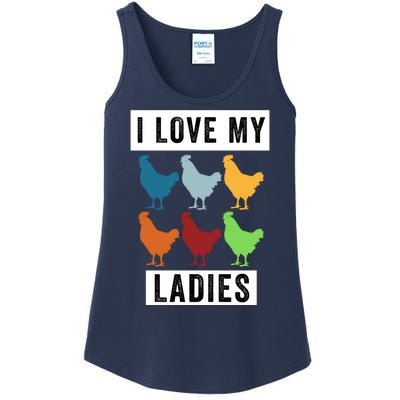 Funny Chicken I Love My Ladies, Funny Backyard Chickens Ladies Essential Tank