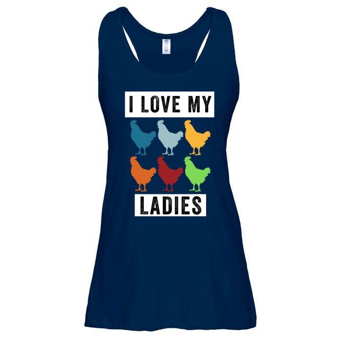 Funny Chicken I Love My Ladies, Funny Backyard Chickens Ladies Essential Flowy Tank