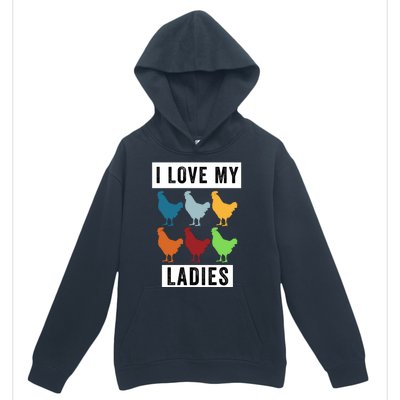 Funny Chicken I Love My Ladies, Funny Backyard Chickens Urban Pullover Hoodie