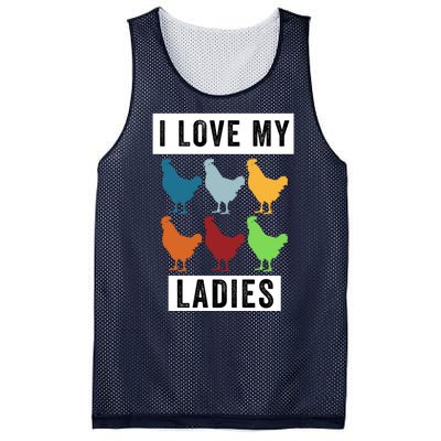 Funny Chicken I Love My Ladies, Funny Backyard Chickens Mesh Reversible Basketball Jersey Tank