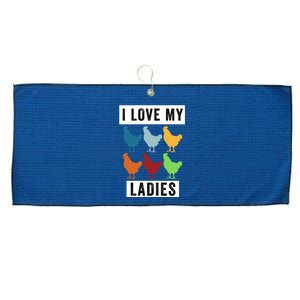 Funny Chicken I Love My Ladies, Funny Backyard Chickens Large Microfiber Waffle Golf Towel