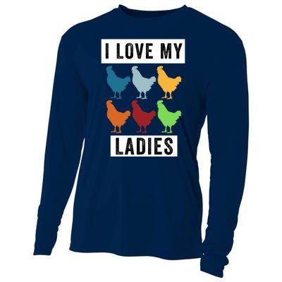 Funny Chicken I Love My Ladies, Funny Backyard Chickens Cooling Performance Long Sleeve Crew