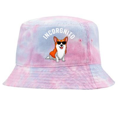 Funny Corgi Incorgnito Art For Corgi Dog Lovers Tie-Dyed Bucket Hat