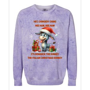 Funny Christmas Italian Christmas Donkey Dominick The Donkey Colorblast Crewneck Sweatshirt