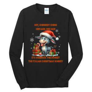 Funny Christmas Italian Christmas Donkey Dominick The Donkey Tall Long Sleeve T-Shirt