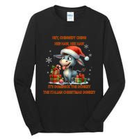 Funny Christmas Italian Christmas Donkey Dominick The Donkey Tall Long Sleeve T-Shirt