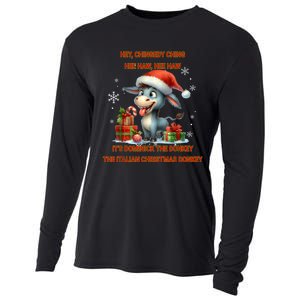 Funny Christmas Italian Christmas Donkey Dominick The Donkey Cooling Performance Long Sleeve Crew