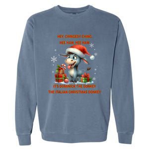 Funny Christmas Italian Christmas Donkey Dominick The Donkey Garment-Dyed Sweatshirt