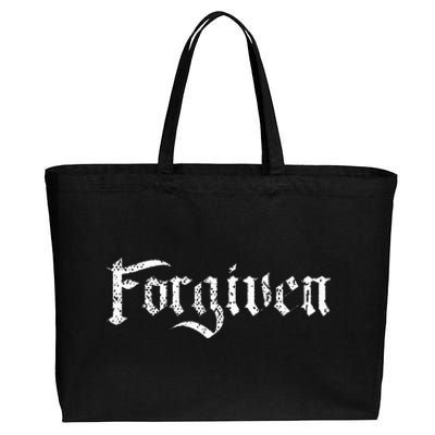 Forgiven Christian Inspirational Design Cotton Canvas Jumbo Tote