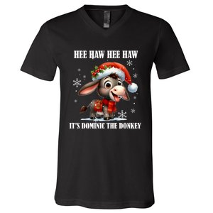 Funny Christmas Italian Christmas Donkey Dominic The Donkey V-Neck T-Shirt