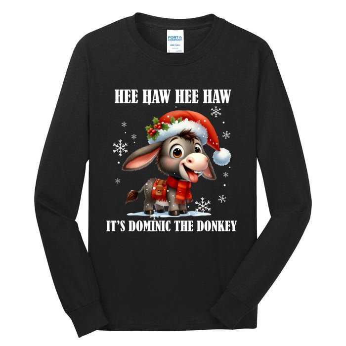 Funny Christmas Italian Christmas Donkey Dominic The Donkey Tall Long Sleeve T-Shirt