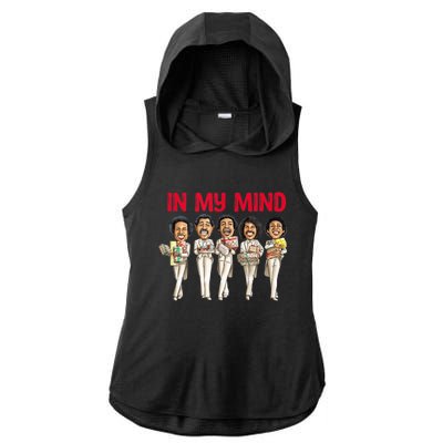 Funny Christmas In My Mind Silent Night Ladies PosiCharge Tri-Blend Wicking Draft Hoodie Tank