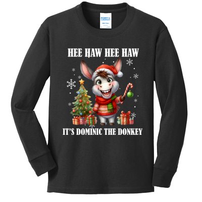 Funny Christmas Italian Christmas Donkey Dominic The Donkey Kids Long Sleeve Shirt