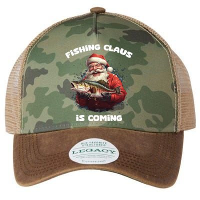 Fishing Claus Is Coming SantaS Angler Gift Legacy Tie Dye Trucker Hat