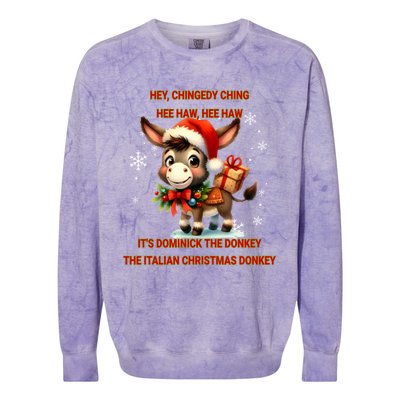 Funny Christmas Italian Christmas Donkey Dominick The Donkey Colorblast Crewneck Sweatshirt