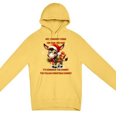 Funny Christmas Italian Christmas Donkey Dominick The Donkey Premium Pullover Hoodie