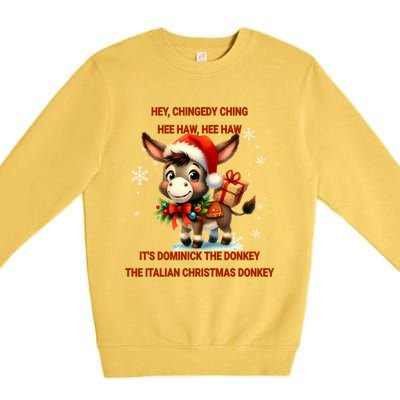 Funny Christmas Italian Christmas Donkey Dominick The Donkey Premium Crewneck Sweatshirt