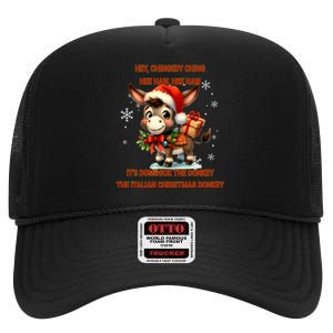 Funny Christmas Italian Christmas Donkey Dominick The Donkey High Crown Mesh Back Trucker Hat