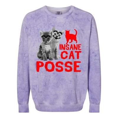 Funny Cat Insane Cat Posse Colorblast Crewneck Sweatshirt