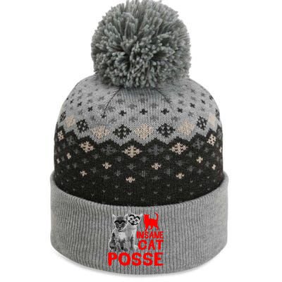 Funny Cat Insane Cat Posse The Baniff Cuffed Pom Beanie