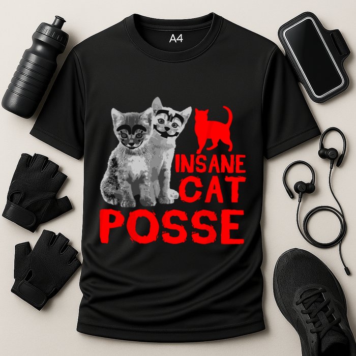 Funny Cat Insane Cat Posse Cooling Performance Crew T-Shirt