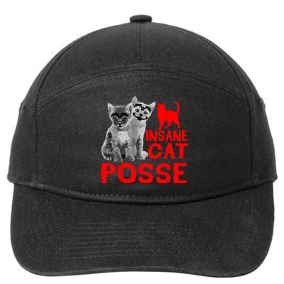 Funny Cat Insane Cat Posse 7-Panel Snapback Hat