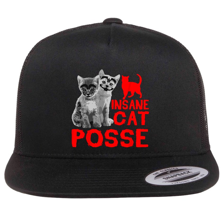Funny Cat Insane Cat Posse Flat Bill Trucker Hat